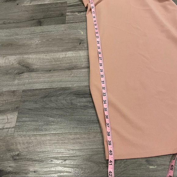 Boohoo Maternity Wrap Tie Waist Midi Bodycon Pink Size 12 - Picture 11 of 11